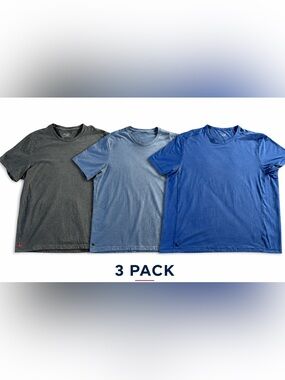 3 Pack-UNTUCKit Short Sleeve Crew Men’s T-Shirt - XXL Charcoal/Lt. Blu/Royal Blu